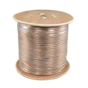 1000Ft 16AWG/2 Polarized Speaker Wire Coil CCA Clear Jacket