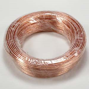 50Ft 18AWG/2 Polarized Speaker Wire Coil CCA Clear Jacket