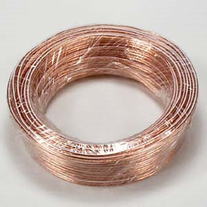 50Ft 22AWG/2 Polarized Speaker Wire Coil CCA Clear Jacket