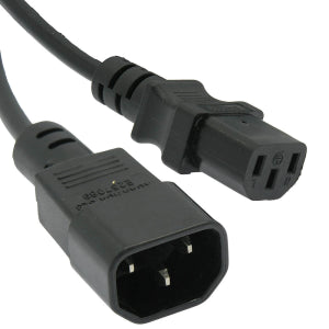 6Ft Power Extension Cord C13 to C14 Black, SVT 18/3