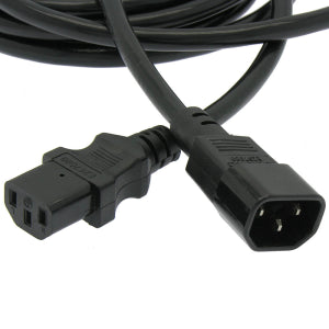 6Ft Power Extension Cord C13 to C14 Black /SJT 16/3