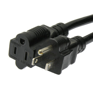 25Ft Power Cord 5-15P to 5-15R Black / SJT 16/3