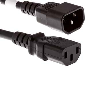 6Ft Power Cord C13-C14 SVT 250V 10 Amp Black
