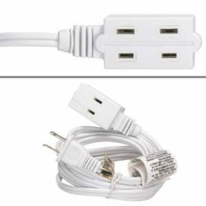 15Ft Power Extension Cord White / SPT-2 16/2 SF-21P+51