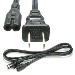 6Ft 2-Prong Figure-8 Power Cord 18/2