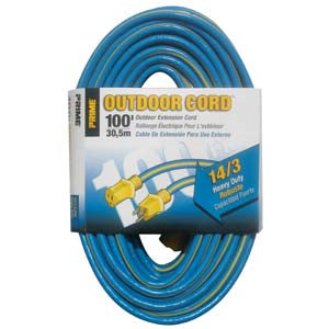 100Ft 14/3 Blue & Yellow Outdoor Extension Cord