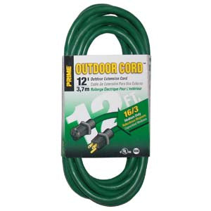 12Ft 16/3 Lawn and Garden Extension Cord
