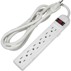 6Ft 6-Outlet Surge Protector 14AWG/3, 15A, 90J