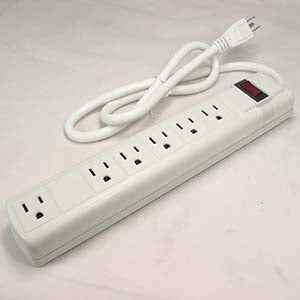 3Ft 6-Outlet Perpendicular Surge Protector 14AWG/3, 15A 90J