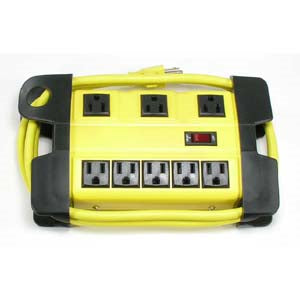 5Ft Heavy Duty Metal Case Power Strip, 5 + 3 Power Supply