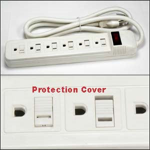 1.5Ft 6-Outlet 15A Power Strip, 14AWG