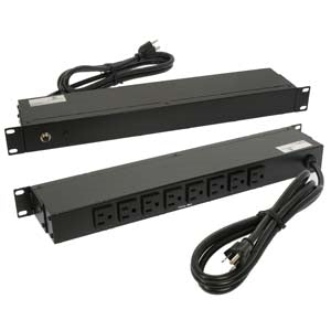 19 Inch 1U Rackmount 8-Outlet PDU Metal Case 6Ft Power Cord AC120V 15A (12A UL)