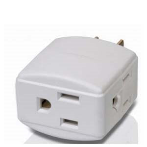 3 Way Cube Tap Apadter No Screw Ivory