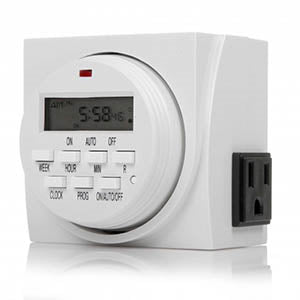 Weekly Digital Time Dual 3-Prong Outlet w/ 8 ON/OFF Timer Programming