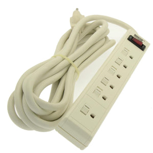 15FT 6-Outtlet Perpendicular Surge Protector w/ Sliding Outlet Covers