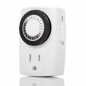 2-Pack Mechanical Timer 24 Hour Single 3-Prong Outlet ON/OFF Switch