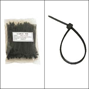 4 Inch Nylon Cable Tie 18lbs Black 100pk