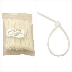 4 Inch Nylon Cable Tie 18lbs Clear 100pk