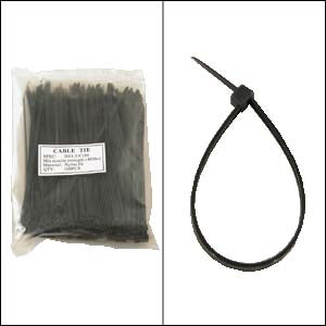 6 inch Nylon Cable Tie 40lbs Black 100pk