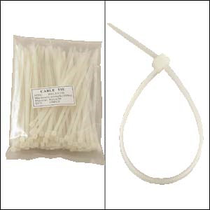 6 inch Nylon Cable Tie 40lbs Clear 100pk