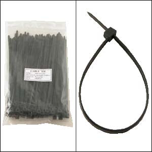 8 inch Nylon Cable Tie 50lbs Black 100pk