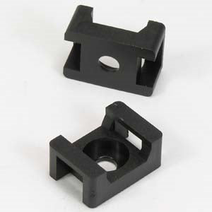 Cable Tie Mount 22mm Black 100pk