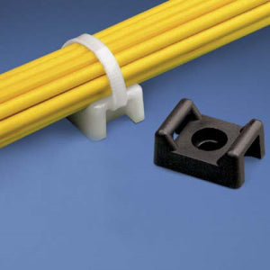 Cable Tie Mount 22mm White 100pk