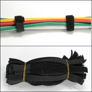 6 Inch Velcro Strap 1/2 Inch Width Black, 50pc Pack