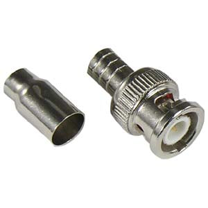 RG59 BNC Male Crimp-on Connector 2pc (Connector + Ferrule)